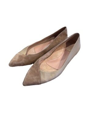 Ally - Nude Beige Suede Leather Forever Flat Size 39.5 US 9